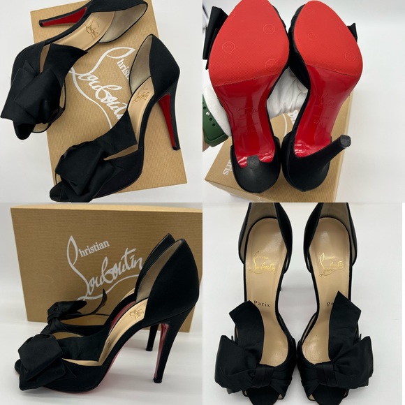 Christian Louboutin Shoes - Authentic Christian Louboutin Bow T Dorect 100 Crepe Satin heels